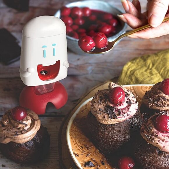 Cherry Chomper Cherry Pitter Fun Family Friendly Kitchen Tools Olive Pitter NIB - Picture 2 of 5